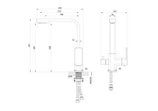 Смеситель для кухни Wonzon & Woghand WW-88458004-BG c подключением фильтра брашированное золото